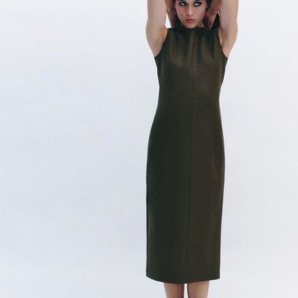 Zara Wool Midi Dress ZW Collection Size XS - Picture 1 of 14
